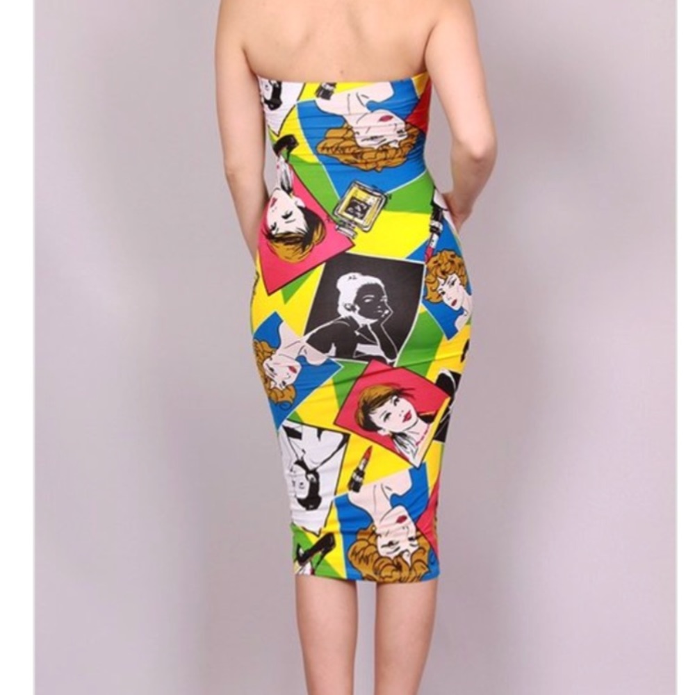 Sale 🌟 Pop Art Multi Color Tube Dress - Picture 5 of 6
